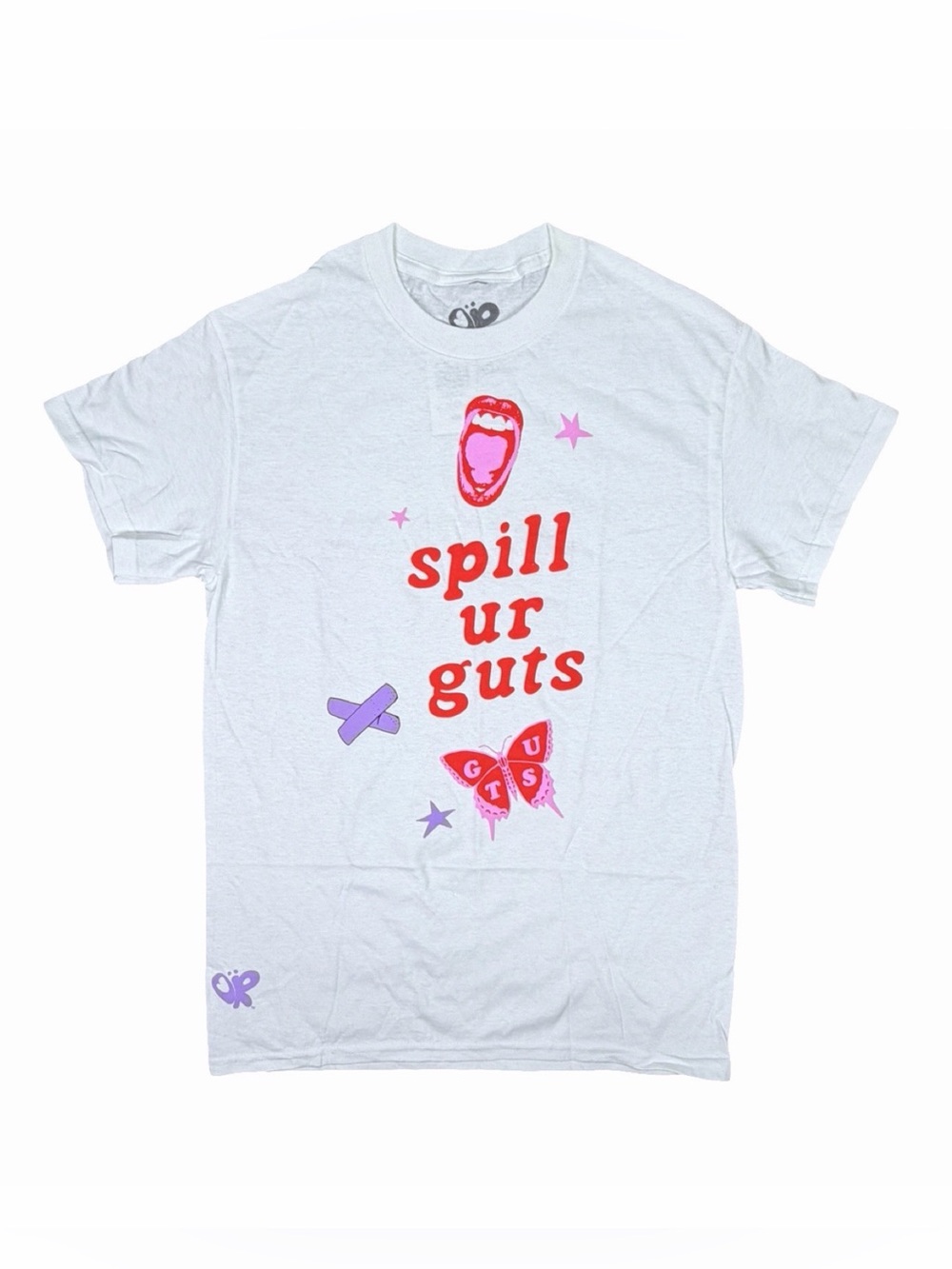 Hot Topic Olivia Rodrigo Spill Ur G*ts Boyfriend Tee Girls Size Medium Music